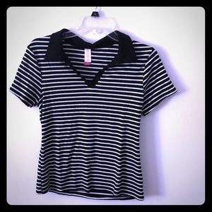 Striped t shirt with collar